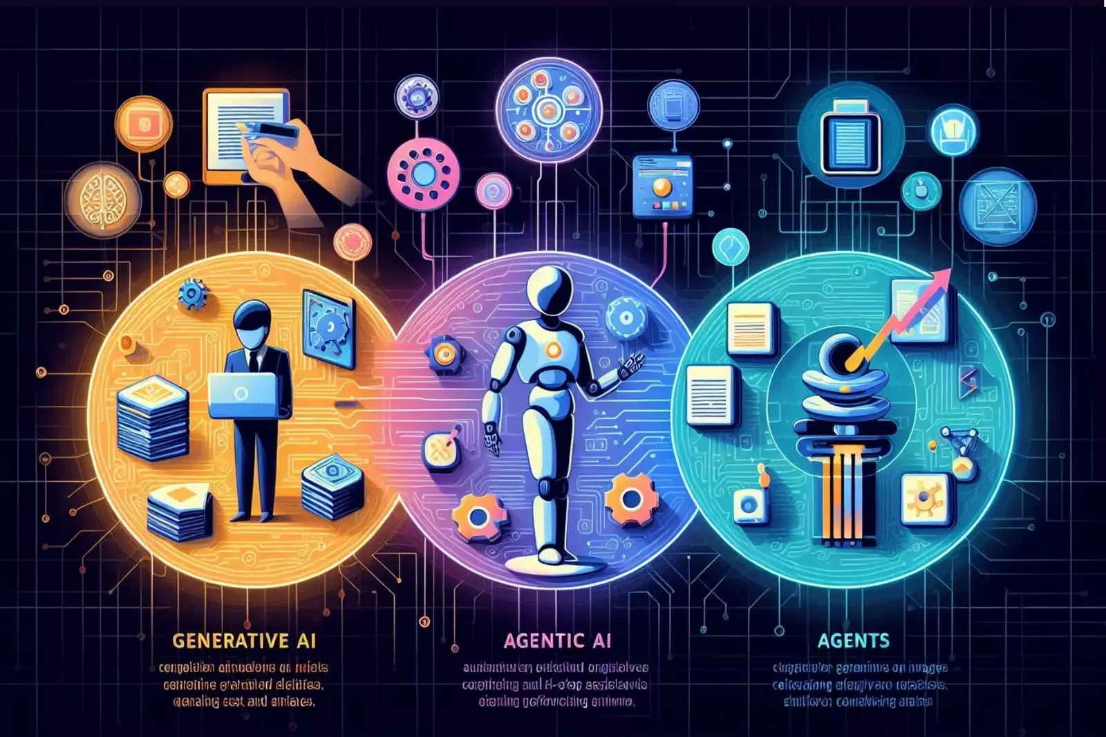 Generative AI vs. Agentic AI vs. AI Agents